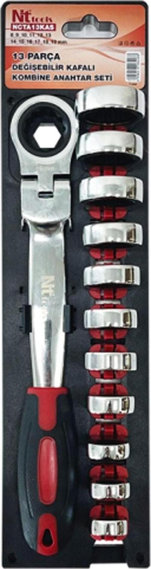 NCTA13KAS Değişebilir Kafalı Mafsallı Kombine Anahtar Seti 13 Parça
