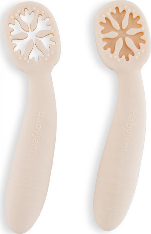 Silikon İkili İlk Kaşığım Ekru