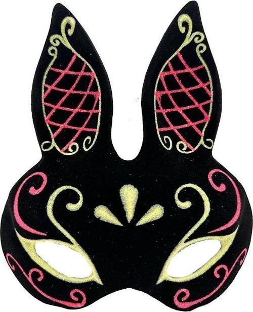 MDB Siyah Kırmızı Gold Tavşan Maskesi