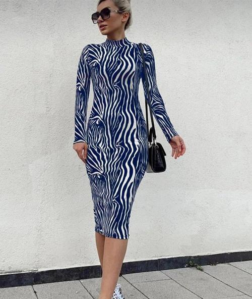 MDB Kadın Uzun Kollu Mikro Midi Elbise