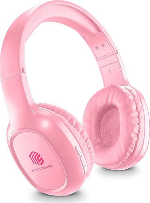 Music Sound Basic Bluetooth Kulak Üstü Kulaklik Pembe