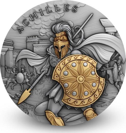 Achilles Altın Kaplama Gümüş Sikke Coin