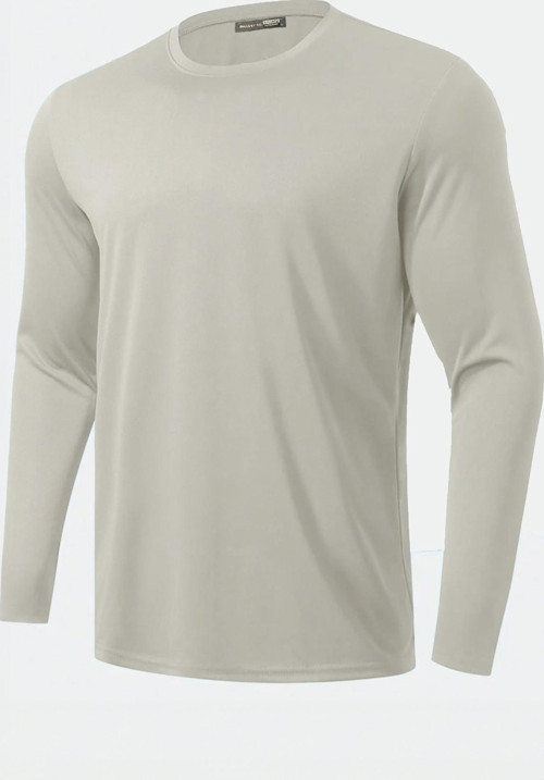 Erkek %100 Pamuklu Likralı Esnek Spor Koşu Günlük Antrenman Uzun Kollu Penye T-shirt