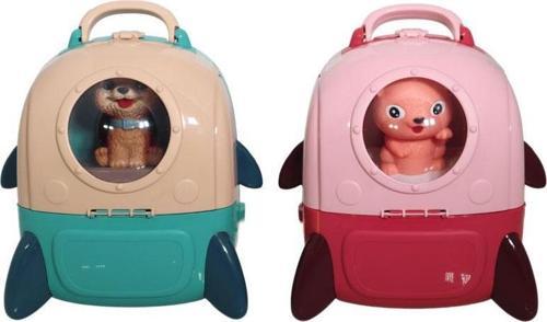 Sırt Çantalı Pets House İkili Set - Pembe Mavi