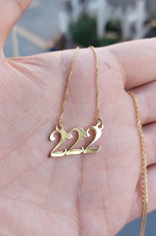 925 Ayar Gümüş 24 Ayar Altın Kaplama Sayı Kolye