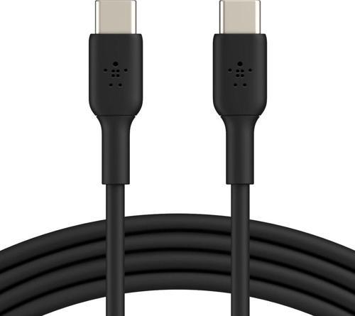 BoostCharge USB-C - USB-C Hızlı Şarj Kablosu - iPhone 15, Galaxy S24/S23, Pixel, iPad, 1m, Siyah