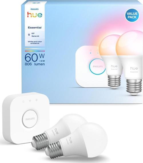 Hue Essential 2'li E27 Ampul Başlangıç Seti 806 Lumen