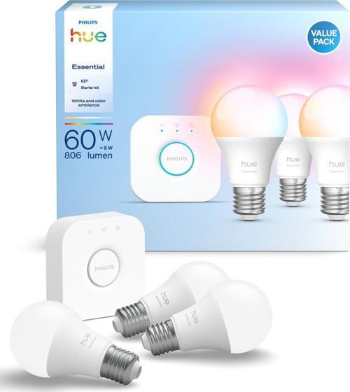 Hue Essential 3'lü E27 Ampul Başlangıç Seti 806 Lumen