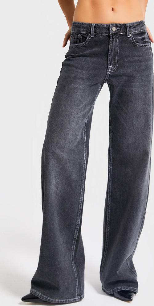 Kadın Koyu Füme Renk 4w5-13 Düşük Bel Straight Fit %100 Koton Denim Jean