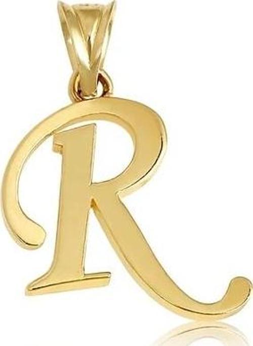 14 Ayar Altın Elyazısı Harf Kolye Ucu