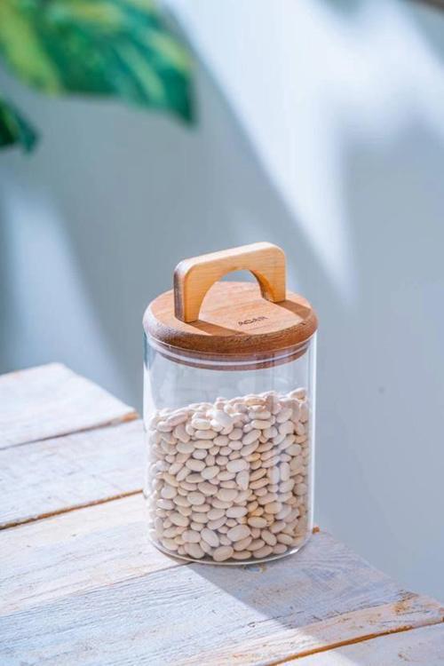 LND7570 Malibu Akasya Kapaklı Borosilikat Cam Kavanoz - 700 ml