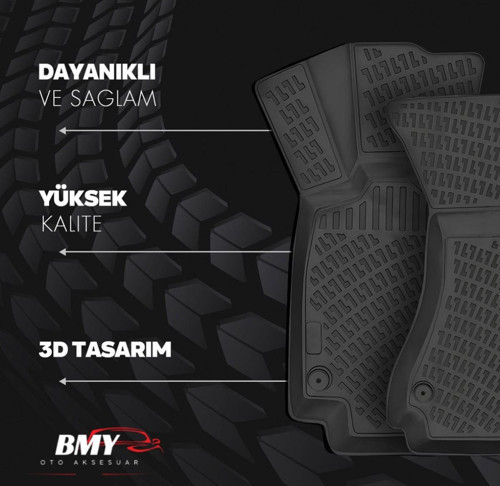Fiat Panda Iı 2003-2012 3D Araca Özel Havuzlu Paspas Bmy