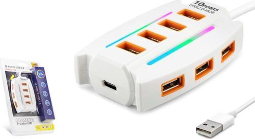 Hdx7037 Usb Hub 10-Usb 1.2M Beyaz