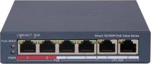 Ds-3E1106P-Ei-M 4 Port Poe 10-100 2-Uplınk Yönetilemez Switch