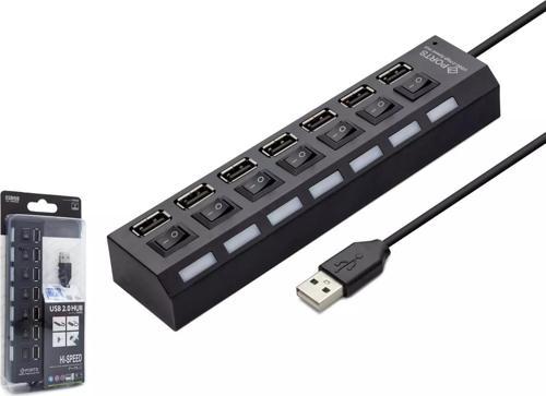 Hdx7001 Usb Hub 7-Usb Siyah Anahtarlı