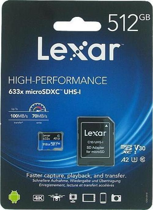 512Gb Microsdxc™ Uhs-İ, Sd Adaptörlü, 100 Mb-Snye Kadar Okuma, 70 Mb-Snye Kadar Yazma