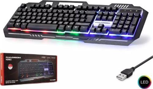 Hd863 Kablolu Oyuncu Klavye Metal Led Q Siyah
