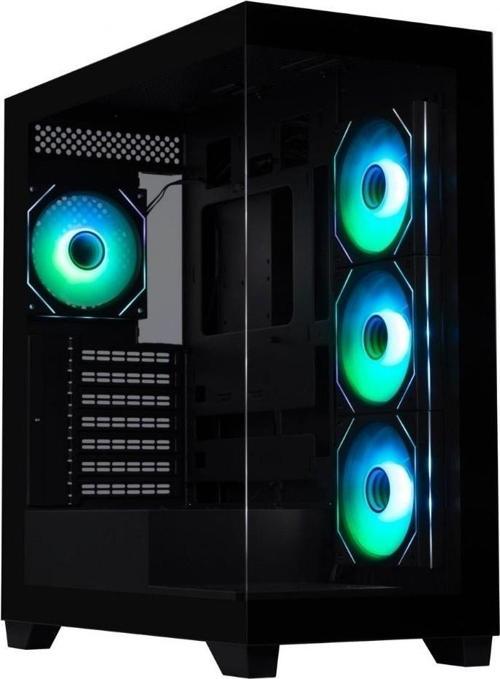 Ceto 500 4-120Mm Argb Fan 850W 80 Plus Siyah 1-Usb3.0 2-Usb2.0 Tempered Glass Oyuncu Boş Bilgisayar Kasası