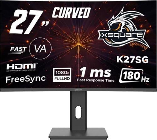 27" Dmt008 Fhd 180Hz 1Ms Hdmı+Dp K27Sg Freesync Adaptive Sync Curved Va Gaming Pivot Monitör
