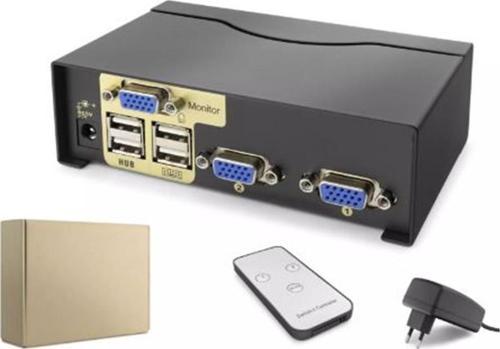 Hdx1380 2 Port Vga Kvm Switch Uzaktan Kumandalı