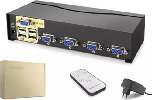 Hdx1381 4 Port Vga Kvm Switch Uzaktan Kumanda 5V Adaptör