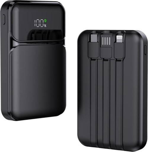 Snp-3006 10.000 Mah Hızlı Şarj Led Göstergeli 3İn1 Dahili Kablolu Powerbank