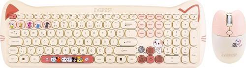 Km-6283 Catty Renkli Tuşlu Sarı Kablosuz 2.4 + Bt Q Multimedia Klavye + Mouse + Pad Set