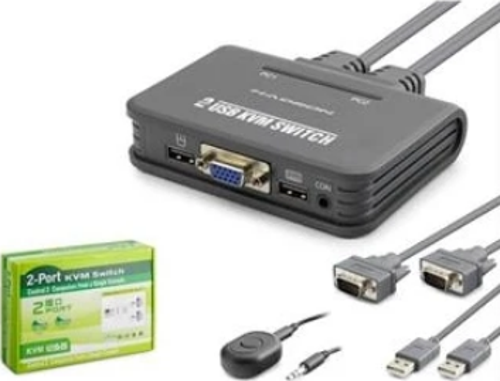 Hdx1362 Vga Usb Kwm Switch 2Giriş 1Çıkış Kablolu Siyah
