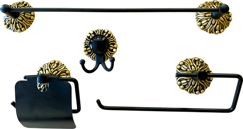 Paslanmaz Pirinç Banyo Tam set Rolo Havluluk  Kendinden Yapışkanlı Montajsız