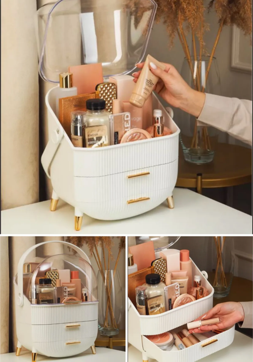 Krem Çekmeceli Makyaj Kozmetik Düzenleyici Organizer Makyaj Kutusu