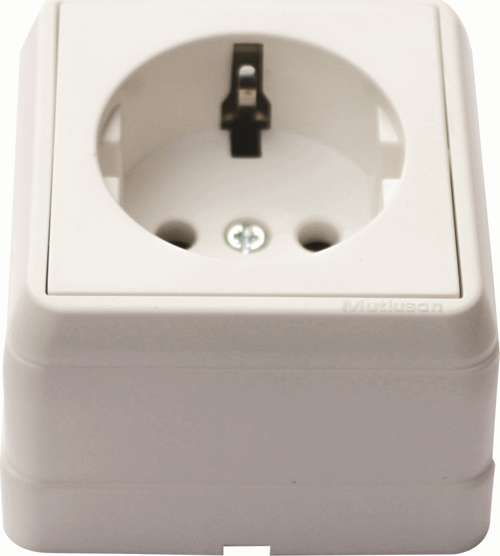 Bron Sıva Üstü Topraklı Priz Beyaz ( 2160 100 0201)