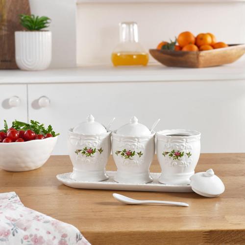 Antik 3'lü Kaşıklı ve Tepsili Baharat Takımı 200 ml