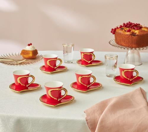 Kalpten 6 Kişilik Kahve Fincan Takımı 90 ml