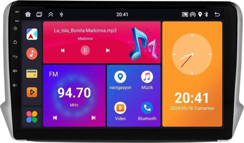 Peugeot 208 Android Multimedya Sistemi (2013-2021) 6+64 GB 4K OLED (yazılımsal)