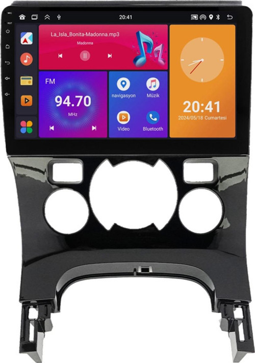 Peugeot 5008 Android Uyumlu Multimedya Sistemi (2009-2016) Dijital Klima 6+64 GB (yazılımsal)