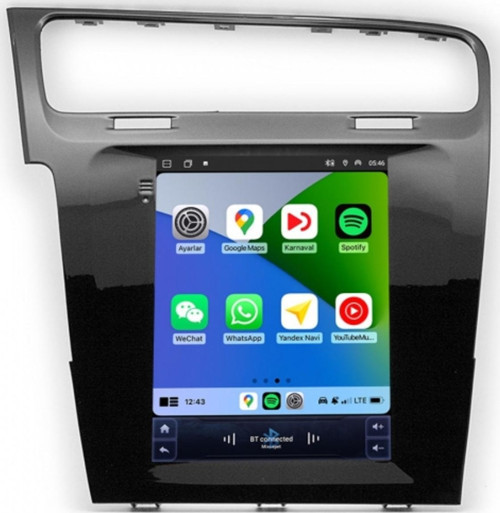 VolksWagen Golf 7 9.7 inç 2012-2021 Tesla Carplay Androidauto Android Multimedya Sistemi (yazılımsal)