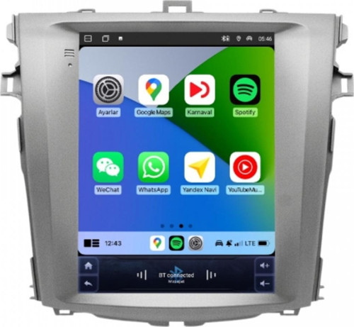 Toyota Corolla 9.7 inç 2007-2013 Tesla Carplay Androidauto Android Multimedya Sistemi (yazılımsal)