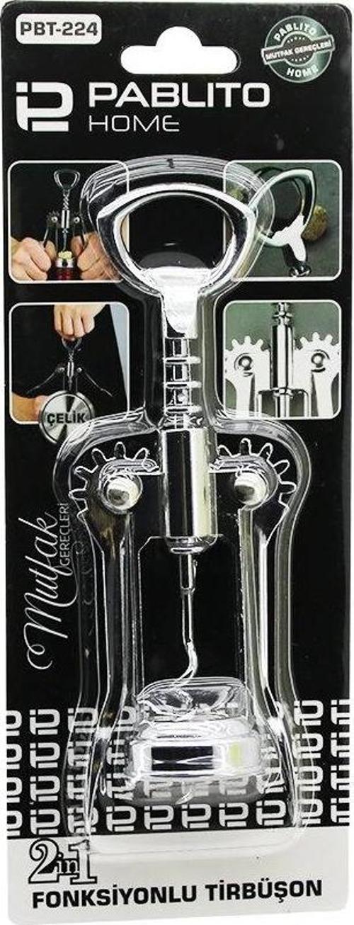 2in1  Metal Çelik  Tirbuşon - Kapak  Açacak