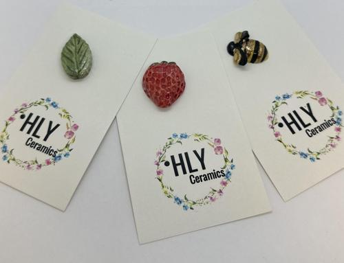 Çilek ve Arı Seramik Charm Seti