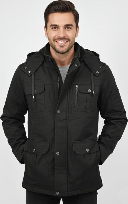 Erkek Spor Kanvas Kapüşonlu Parka 85121 BGL-ST04884