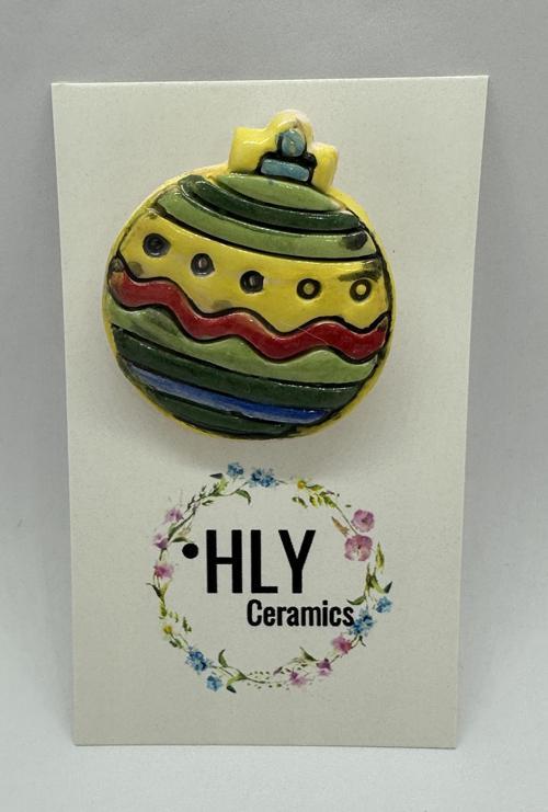 Renkli Desenli Seramik Rozet (İğneli Aksesuar)