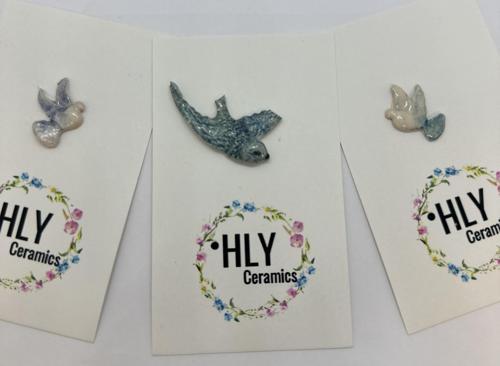Mavi Kuşlar Seramik Charm Seti