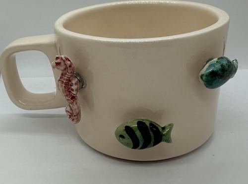 SERAMİK MIKNATIS 3LÜ CHARMLI FİNCAN BALIK VE DENİZ ATI