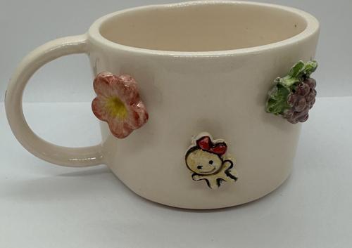 SERAMİK MIKNATIS 3LÜ CHARMLI FİNCAN,  ÇİÇEK, ÜZÜM, BEBEK TEMALI 