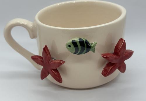 SERAMİK MIKNATIS 3LÜ CHARMLI FİNCAN ÇİÇEK VE BALIK FORMLU