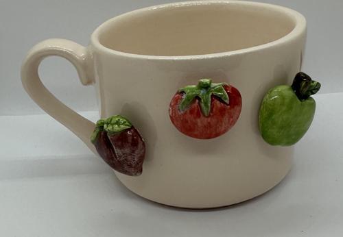 SERAMİK MIKNATIS 3LÜ CHARMLI FİNCAN ÇİÇEK TEMALI