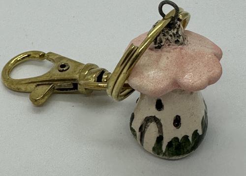 SERAMİK ÇİÇEK EV ANAHTARLIK PEMBE