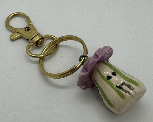 SERAMİK MOR ÇİÇEK EV ANAHTARLIK