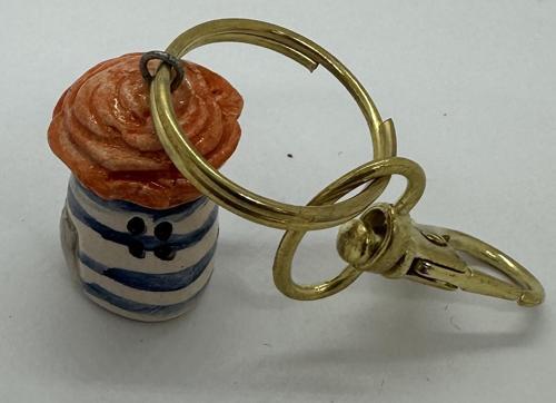 SERAMİK TURUNCU ÇİÇEK EV ANAHTARLIK