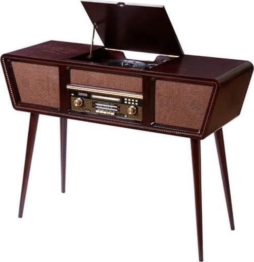 Gramofon Nostaljik Ahşap Standlı Pikap Plak Çalar Radyo Bluetooth Usb 100cm C0999